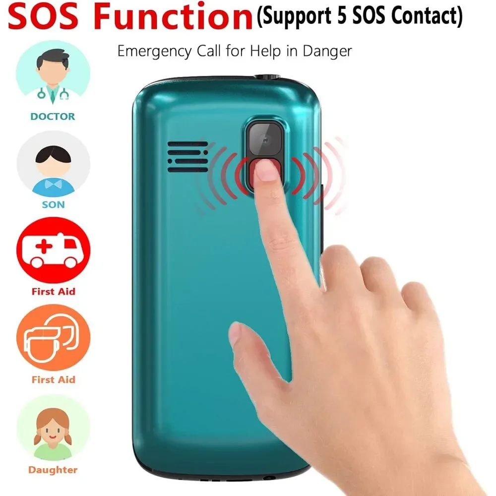 NIB-Uleway UNLOCKED Dual SIM Senior or Child Mobile Phone Emerald 2G